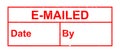 E-mailed stamp on white Royalty Free Stock Photo
