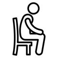 Basic RGB Man, man sitting,  Isolated Vector icon which can easily modify or edit Royalty Free Stock Photo