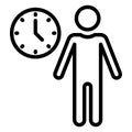 Basic RG Businessman, clock Isolated Vector icon which can easily modify or editB