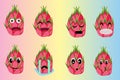 This is a dragon fruit icon shaped face expression