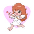 Cute kawaii little girl cupid angel Royalty Free Stock Photo