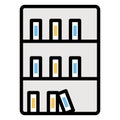 Basic RGB Bookcase, books Vector Icon which can easily modify or edit