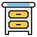 Basic RGB Bedside, cabinet Vector Icon which can easily modify or edit