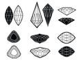 Vector set of diamond design elements Royalty Free Stock Photo