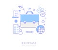 Briefcase - Vector line design style icons. Global business concept Royalty Free Stock Photo