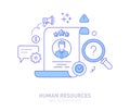 Human Resources - Vector line design style isolated icon, pictogram