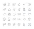 Set of modern thin line social media icons. Vector flat line design style Royalty Free Stock Photo