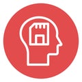 Brain memory, digital brain, Line vector icon which can easily modify or edit