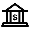 Bank, finance bold line vector icon which can easily modify or edit