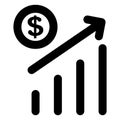 Income, increase  bold line vector icon which can easily modify or edit Royalty Free Stock Photo