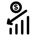 Income, increase  bold line vector icon which can easily modify or edit Royalty Free Stock Photo