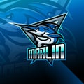 Marlin esport mascot logo design Royalty Free Stock Photo