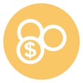 Cash, coin bold line vector icon which can easily modify or edit Royalty Free Stock Photo
