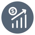 Income, increase  bold line vector icon which can easily modify or edit Royalty Free Stock Photo