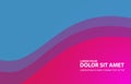 Blue pink vector Template Abstract background with curves lines For flyer brochure booklet and websites design Modern curve