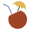 Beach, coconut Color Vector Icon which can easily modify or edit Royalty Free Stock Photo