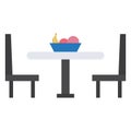 Chair, dining Color Vector Icon which can easily modify or edit