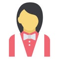 Food server, hotel staff Color Vector Icon which can easily modify or edit