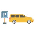 Parking area, parking info Color Vector Icon which can easily modify or edit Royalty Free Stock Photo
