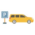 Parking area, parking info Color Vector Icon which can easily modify or edit