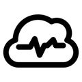 Cloud computing, cloud storage Bold Outline Vector icon which can easily modified or edited Royalty Free Stock Photo