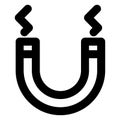 Horseshoe magnet, magnet Bold Outline Vector icon which can easily modified or edited Royalty Free Stock Photo