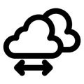 Cloud computing, cloud resize Bold Outline Vector icon which can easily modified or edited