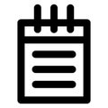 Jotter, memo book Bold Outline Vector icon which can easily modified or edited