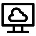 Cloud acceptance, cloud check mark Bold Outline Vector icon which can easily modified or edited