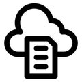 Cloud computing, digital storage Bold Outline Vector icon which can easily modified or edited Royalty Free Stock Photo