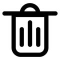 Dustbin, garbage can, recycle bin Bold Outline Vector icon which can easily modified or edited