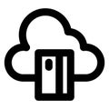 Cloud computing, digital storage Bold Outline Vector icon which can easily modified or edited Royalty Free Stock Photo