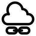 Cloud computing, cloud data Bold Outline Vector icon which can easily modified or edited Royalty Free Stock Photo