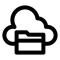 Cloud computing, digital storage Bold Outline Vector icon which can easily modified or edited Royalty Free Stock Photo