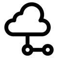 Cloud computing, cloud transfer Bold Outline Vector icon which can easily modified or edited Royalty Free Stock Photo
