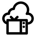 Cloud computing, cloud tv Bold Outline Vector icon which can easily modified or edited Royalty Free Stock Photo