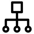 Hierarchy, network Bold Outline Vector icon which can easily modified or edited Royalty Free Stock Photo