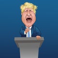 Caricature of British Prime Minister Boris Johnson Royalty Free Stock Photo