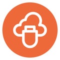 Cloud computing, cloud storage Bold Outline Vector icon which can easily modified or edited Royalty Free Stock Photo