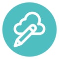 Cloud computing, cloud editing Bold Outline Vector icon which can easily modified or edited Royalty Free Stock Photo