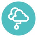 Cloud computing, cloud transfer Bold Outline Vector icon which can easily modified or edited Royalty Free Stock Photo