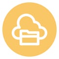 Cloud computing, digital storage Bold Outline Vector icon which can easily modified or edited Royalty Free Stock Photo