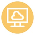 Cloud acceptance, cloud check mark Bold Outline Vector icon which can easily modified or edited