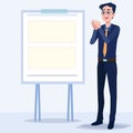 Business men Office cartoon characters. Standing persons. Business People at morning meeting. Illustration vector of discussion