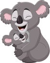 Cute mother Koala and baby hugging