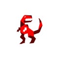 Illustration of a t-Rex geometric cartoon character Royalty Free Stock Photo