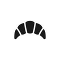 Croissant black isolated vector icon.