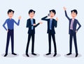 Male Business Character Vector Set. Creation Set body. Business Man Cartoon Character in stylish clothing. Illustration men. Royalty Free Stock Photo