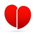 Abstract Broken heart icon love red heart logo vector Royalty Free Stock Photo