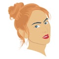 Woman Hairstyle color vector icon which can easily modify or edit Royalty Free Stock Photo